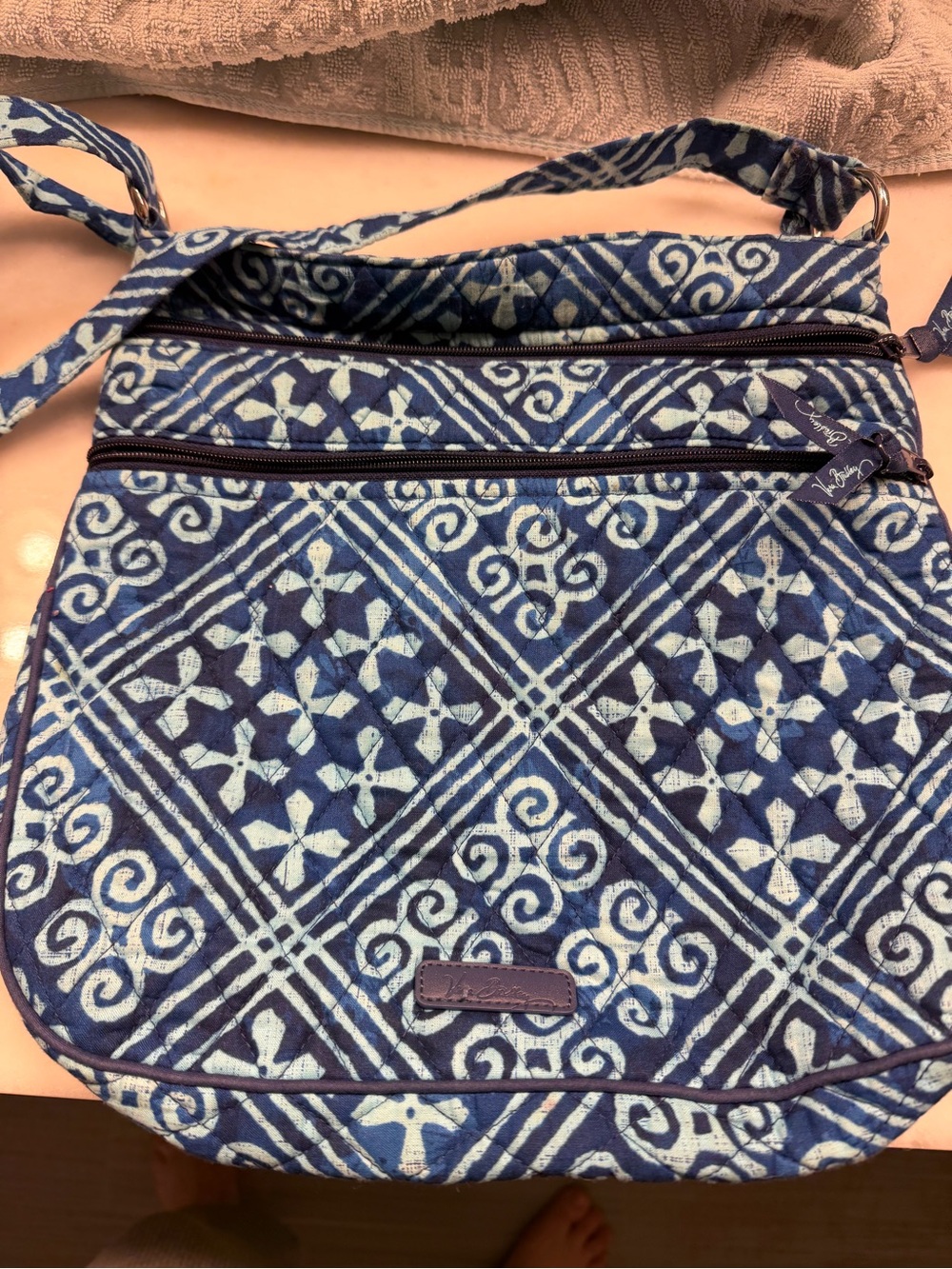 Blue Patterned Crossbody Bag - Women's Shoulder Bag Vera Bradley